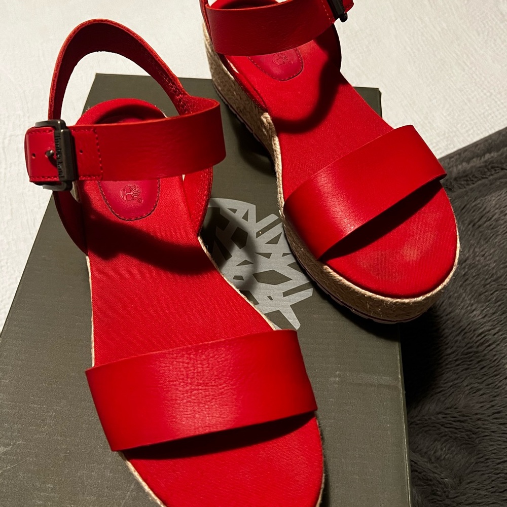 Timberland - Women's Santorini Sun Ankle-Strap Sandals - Red